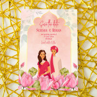 Casamento indiano salve a data do casal de lótus b