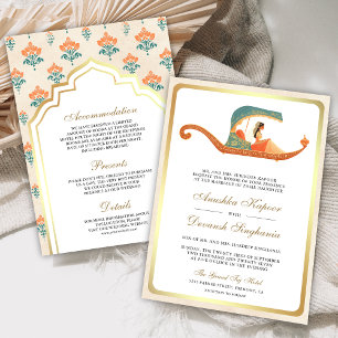 Convite Casamento Indiano Tradicional Doli Noiva Tudo em U