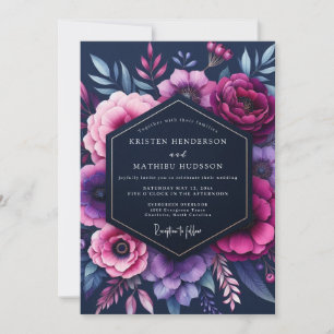 Convite Casamento Indigo Opulent Bloom