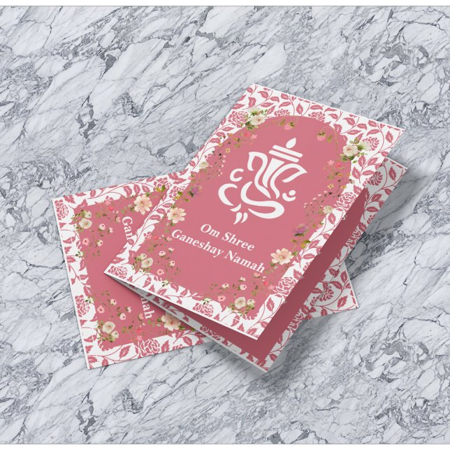 Convite Casamento Índio com Arco Floral Rosa (Criador carregado)