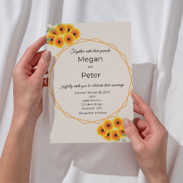 Convite Casamento Informal com Girassóis