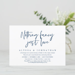 Convite Casamento Informal e Fuga Romântica, Nada de Luxo,