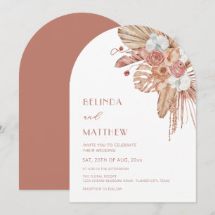 Convite Casamento Informal Flores Aquarela Boho