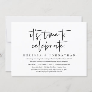 Convite Casamento Informal Fuga, É hora de celebrar