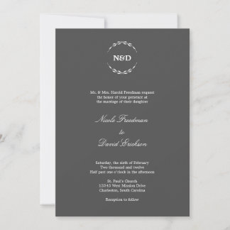Convite Casamento inicial de monograma de corda simples