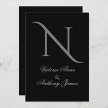 Casamento Inicial do Monograma Negro Elegante