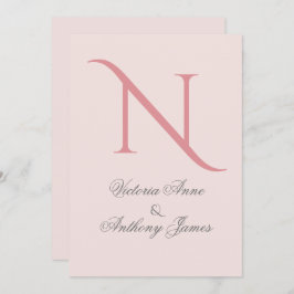 Convite Casamento Inicial do Monograma Rosa