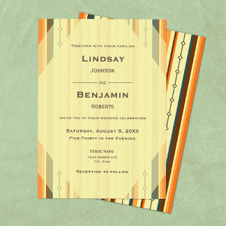 Convite Casamento Inspirado Moderno do Médio Retro
