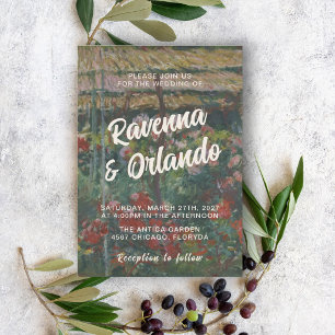 Convite Casamento Inspirado no Jardim de Peônias de Monet