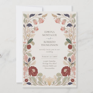 Convite Casamento Inspirado no Legado de William Morris