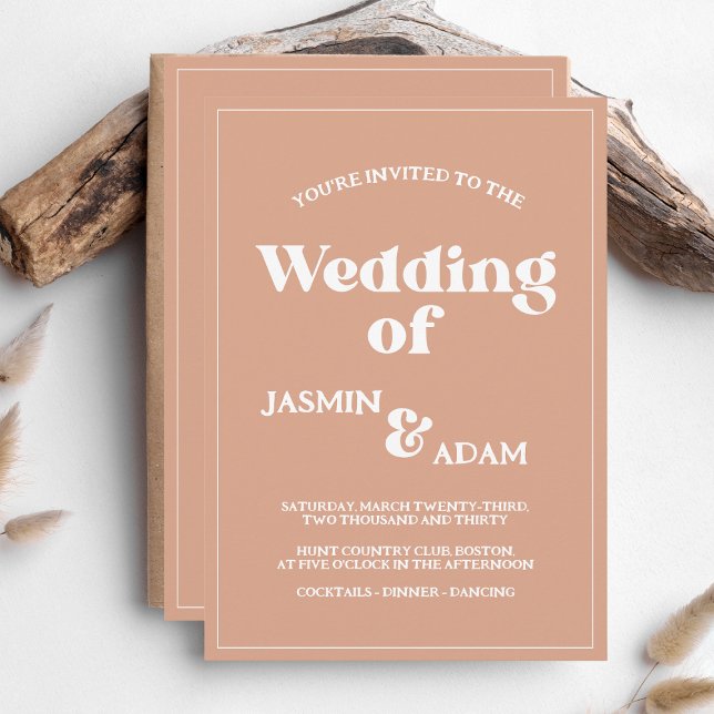 Convite Casamento inspirado pelo Groovy Laranja 70 (Criador carregado)