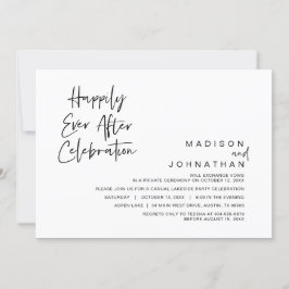 Convite Casamento Intimo, Celebração Felizes para Sempre