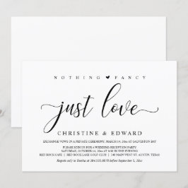 Convite Casamento Intimo, Festa de Recepção Elegante  Conv