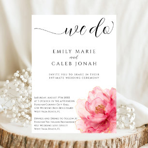 Convite Casamento Íntimo Floral Micro Cerimônia Fórum