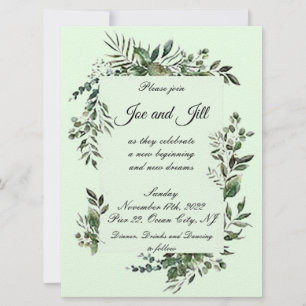Convite Casamento Intrigado e Elegante Greenery Flat