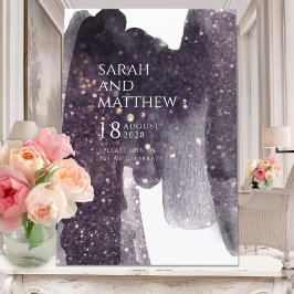 Convite Casamento Inv. De Brushstrokes Por Aquarela De Ame