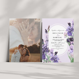 Convite Casamento Iris de Watercolor Elegante
