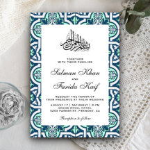 Casamento Islâmico Árabe Azul e Mint