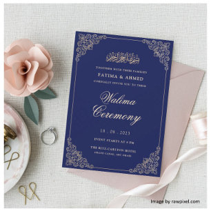 Convite Casamento Islâmico de Blue Walima