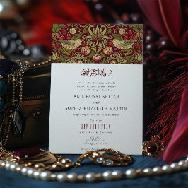 Convite Casamento Islâmico de Morango Vermelho Muçulmano