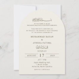 Convite Casamento Islâmico de Nikkah, Moderno e Minimalist