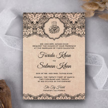Casamento Islâmico em Renda Preta Vintage com Saca