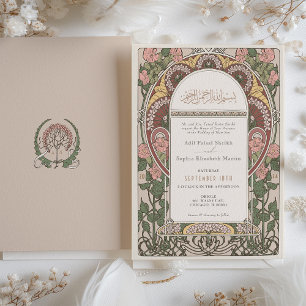 Convite Casamento Islâmico Inspirado em Art Nouveau