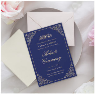 Convite Casamento Islâmico Islâmico Azul
