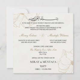 Convite Casamento Islâmico Islâmico do Elegante Moderno Bi