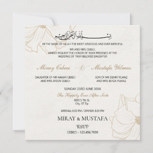 Convite Casamento Islâmico Islâmico do Elegante Moderno Bi