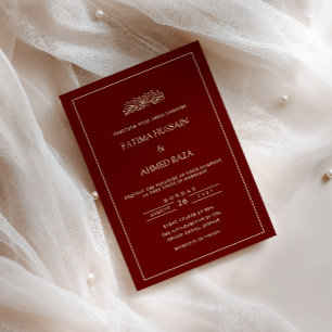 Convite Casamento Islâmico Islâmico Islâmico Elegante