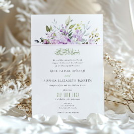 Convite Casamento Islâmico Lilac Muçulmano