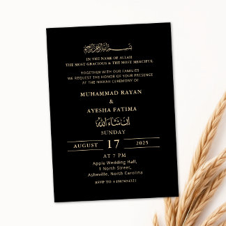 Convite Casamento Islâmico Moderno Minimalista Nikkah Árab