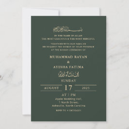 Convite Casamento Islâmico Moderno Minimalista Nikkah Árab