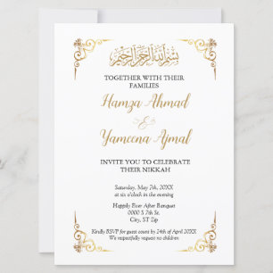 Convite Casamento Islâmico Moderno Nikkah
