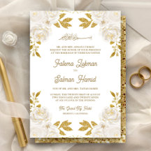 Casamento Islâmico Muçulmano com Brilho Dourado Fl