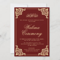 Casamento Islâmico Muçulmano de Walima Burgundy