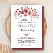Casamento Islâmico Muçulmano Floral Marsala Empoei
