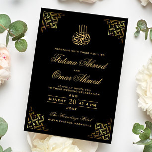 Convite Casamento Islâmico Negro-muçulmano na fronteira Do