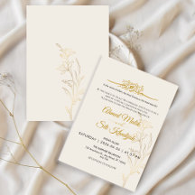 Casamento Islâmico Nikah Floral em Ouro Elegante