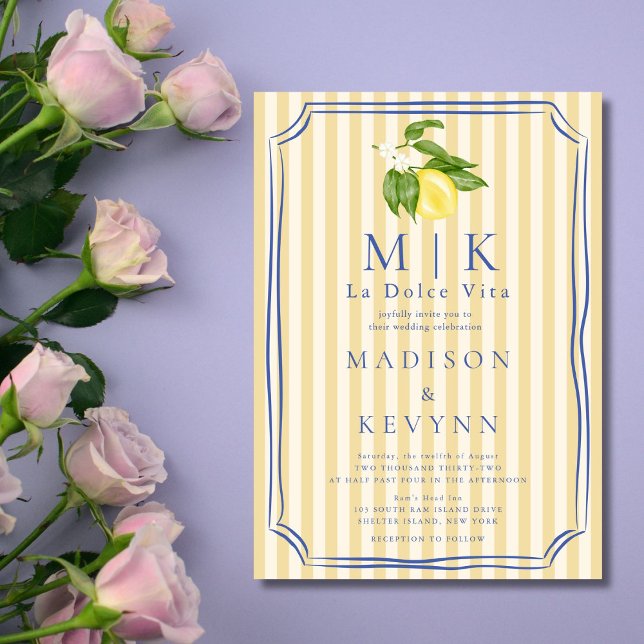 Convite Casamento italiano La Dolce Vita Lemons (Criador carregado)