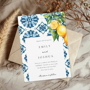 Convite Casamento Italiano Lemon Citrus Positano