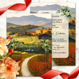 Convite Casamento Italiano Tuscano de Belas Artes Artístic