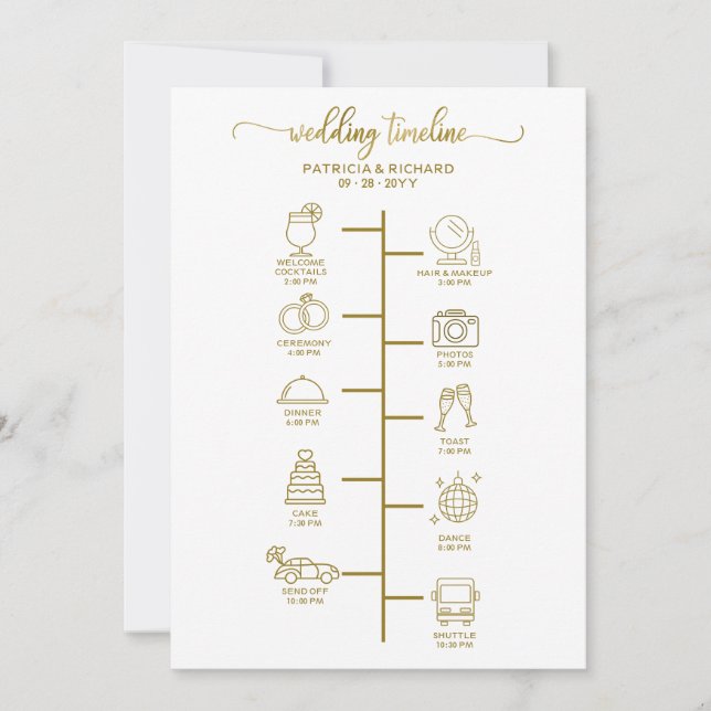 Convite Casamento Itinerário Coquetel - Casamento Icon Bem (Frente)