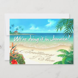 Convite Casamento jamaicano de praia exótica recebe nomes