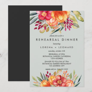 Convite Casamento JANTE de Flores Pintadas Modernas