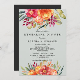 Convite Casamento JANTE REHEARSAL Moderno das Flores Pinta