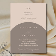 Casamento Japandi Minimalista Beige Taupe Monogram