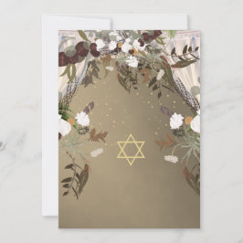 Convite Casamento Judaico Chuppah Elegante Rustic Floral