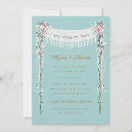 Convite Casamento Judaico Romântico Sob Chuppah